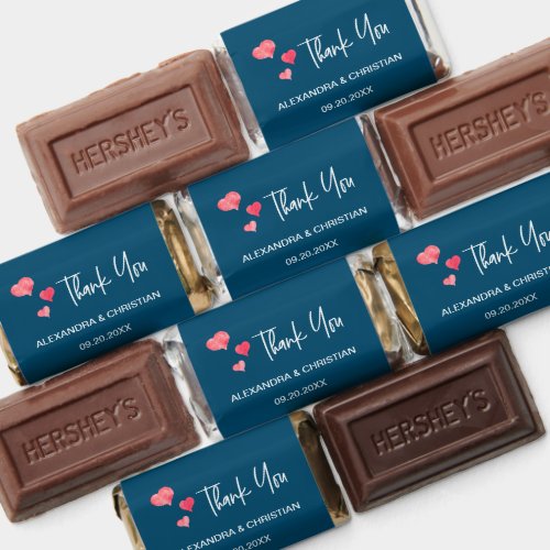 Pink Blue Thank you Personalized Wedding Sweets Hersheys Miniatures