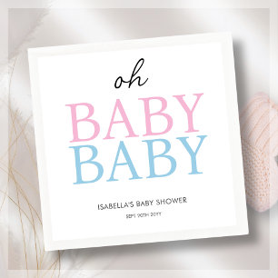 Pink & Blue Twin Baby Shower Napkins