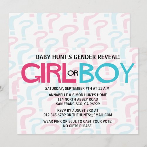 Gender Reveal Party Invitations
