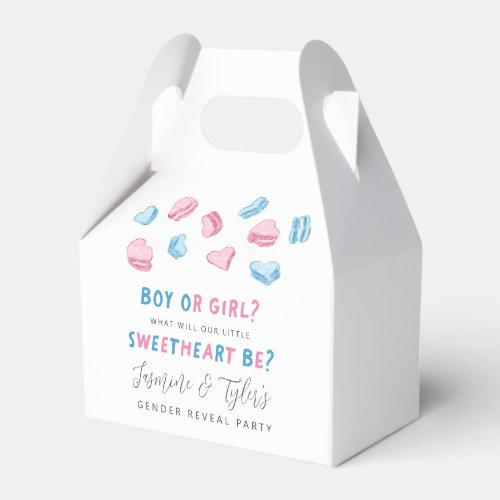 Pink Blue Valentine Hearts Gender Reveal Party  Favor Boxes