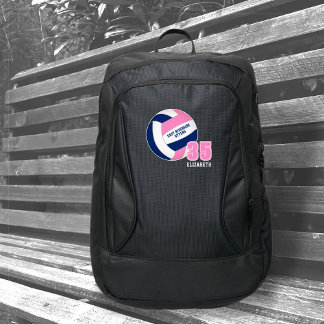 pink blue volleyball club team colors custom name port authority® backpack