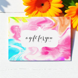 Pink Blue Watercolor Gift Card Certificate