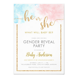 Gender Reveal Invitations 100 Satisfaction Guaranteed Zazzle