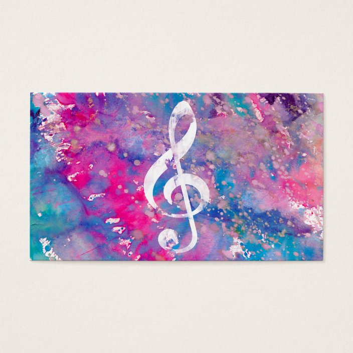 Pink Blue Watercolor Paint Music Note Treble Clef Zazzle Com