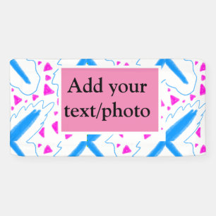 Pink blue watercolor pattern add name text custom banner