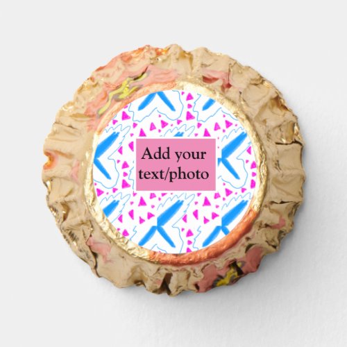 Pink blue watercolor pattern add name text custom reeses peanut butter cups
