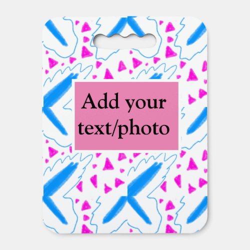Pink blue watercolor pattern add name text custom seat cushion
