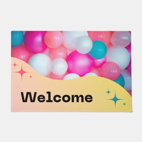 PINK BLUE WELCOME DOORMAT