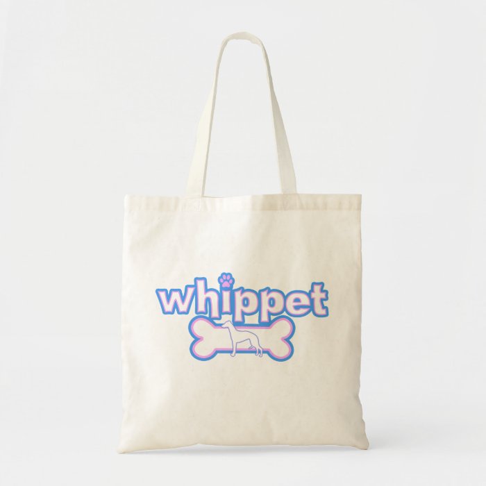 Pink & Blue Whippet Tote Bag