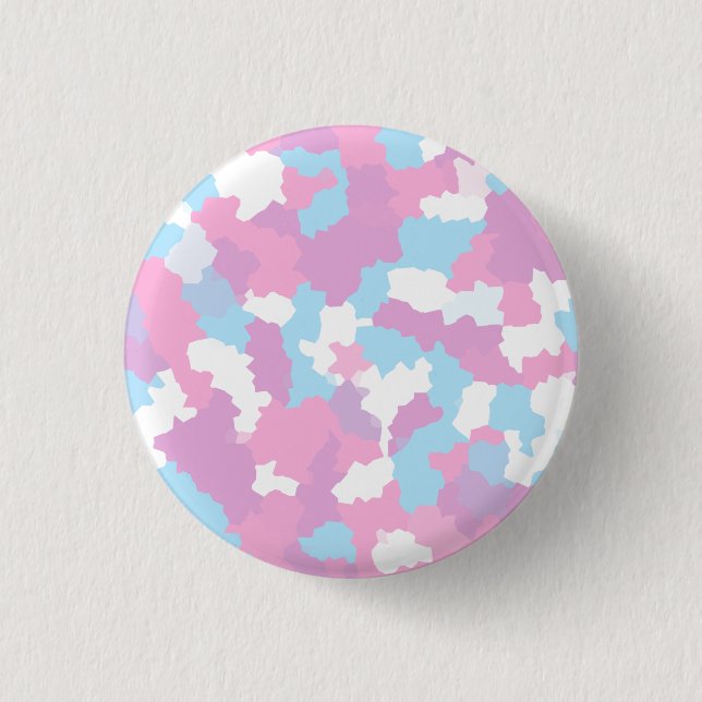 Pink Blue White Camo Abstract Button (Front)