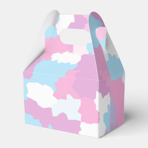 Pink Blue White Camo Abstract Favor Boxes
