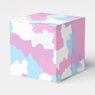 Pink Blue White Camo Abstract Favor Boxes