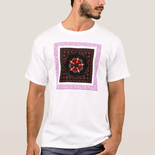 Pink Blue White Herts of Love T_Shirt