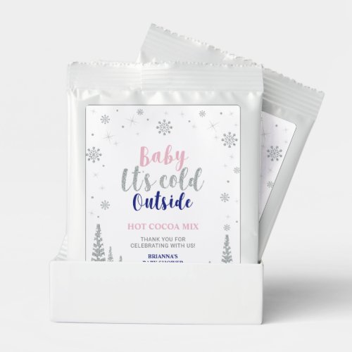 Pink Blue Winter Wonderland Baby Its Cold Outside Hot Chocolate Drink Mix