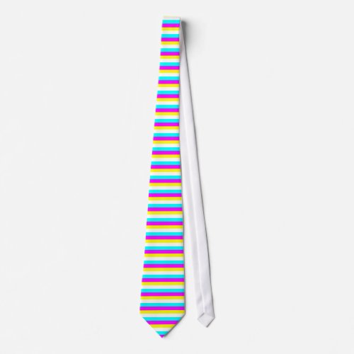 Pink blue yellow and white stripes tie