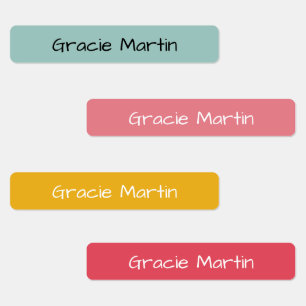 Pink Blue Yellow Back to School Rectangular Labels