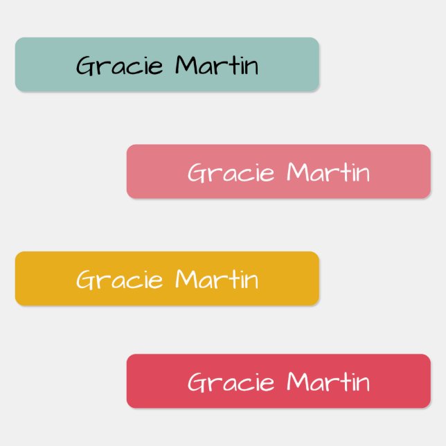 Pink Blue Yellow Back to School Rectangular Labels (Group)