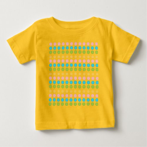 Pink blue yellow button pattern accessories trendy baby T_Shirt