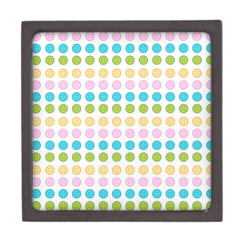 Pink blue yellow button pattern accessories trendy gift box