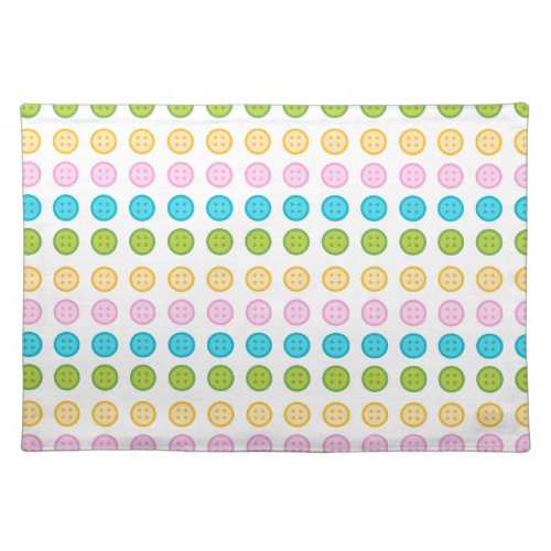 Pink blue yellow button pattern accessories trendy placemat