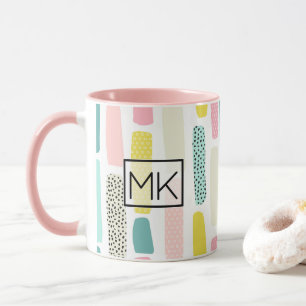 Pink, Blue yellow Pastel Paintbrush Coffee Mug