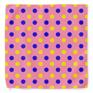 Pink Blue Yellow Polka Dots Design  Bandana