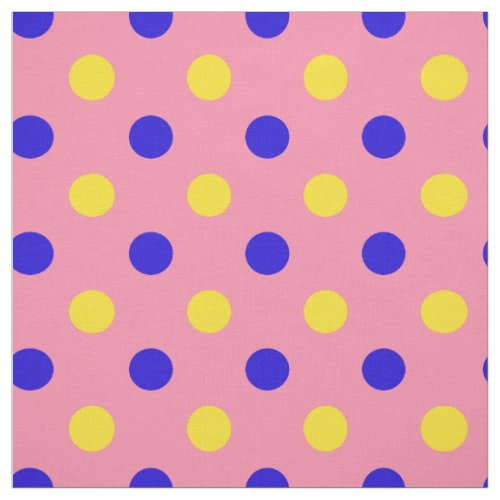 Pink Blue Yellow Polka Dots Design  Fabric