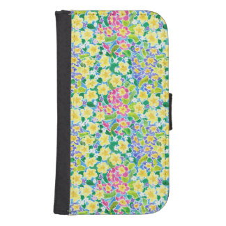 Pink Blue Yellow Primroses Wallet Smartphone Case