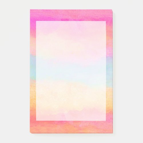 Pink Blue Yellow Rainbow Abstract Stripes Post_it Notes