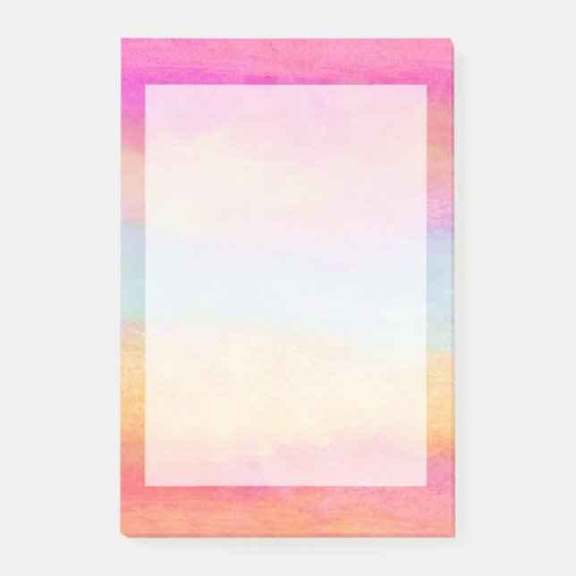 Pink Blue Yellow Rainbow Abstract Stripes Post-it Notes (Front)