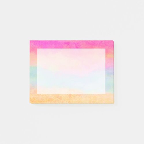 Pink Blue Yellow Rainbow Abstract Stripes Post_it Notes