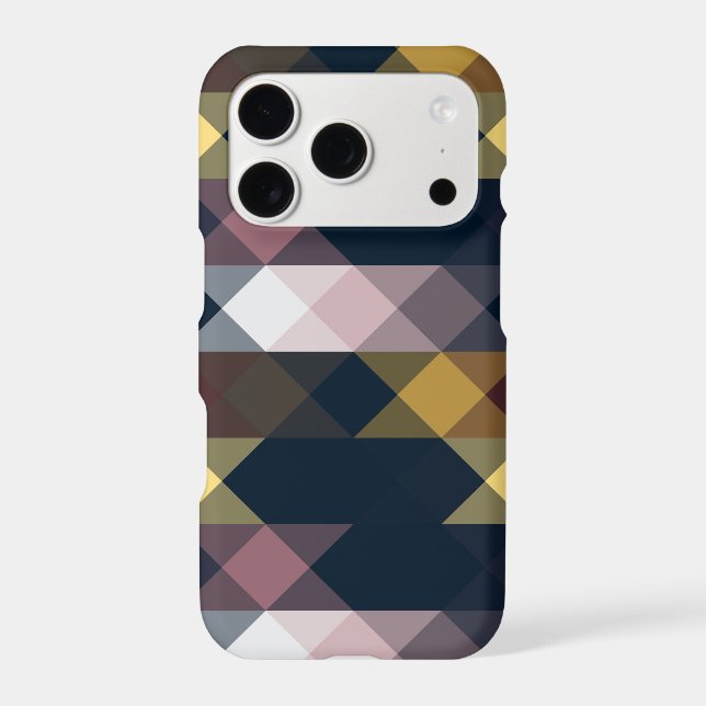 pink blue yellow red geometric iphone case (Back)