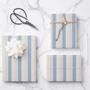 Pink / Blue / Yellow Stripes Wrapping Paper Sheets