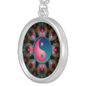 Pink+Blue Yin Yang Fractal Energy Necklace (Front Right)