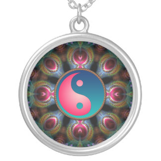 Pink+Blue Yin Yang Fractal Energy Necklace
