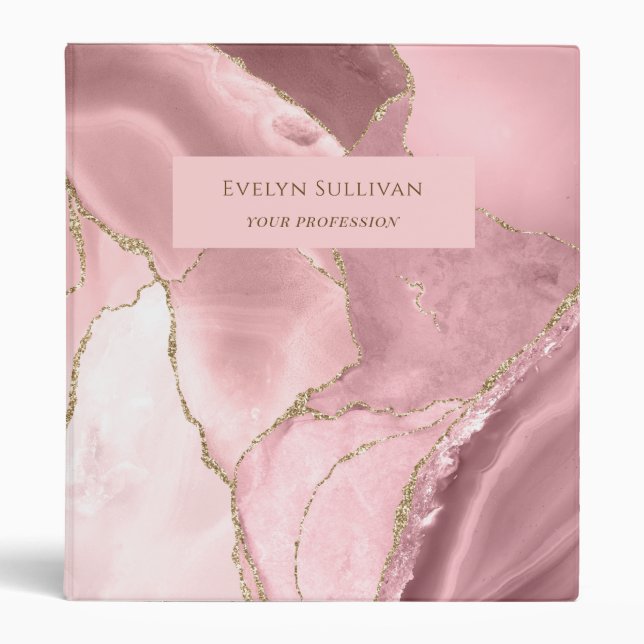 Pink Blush Agate Binder (Front)
