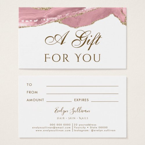 Pink Blush Agate Gift Card