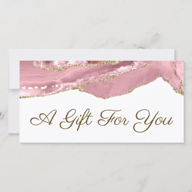pink blush agate gift certificate (Front)