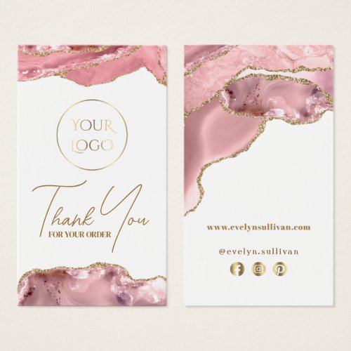 Pink blush agate package insert