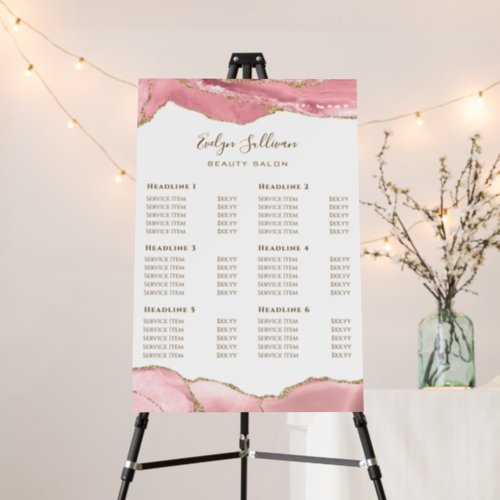  Pink Blush Agate Price List Foam Board