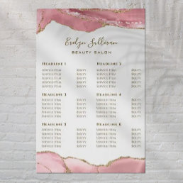 Pink Blush Agate Price List Poster
