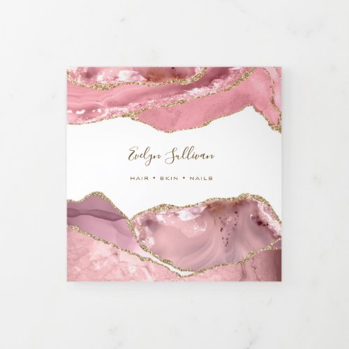 Pink Blush Agate Trifold Brochure