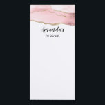 Pink Blush Agate with Gold Ribbon Elegant Magnetic Notepad<br><div class="desc">Fridge notepad with an elegant and trendy agate design. Pink blush watercolor with a subtle marble agate look and gold glittery ribbon layered in between.</div>