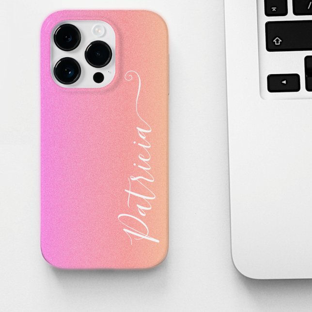 Pink Blush Airbrush Background Customized Name Case-Mate iPhone Case (Creator Uploaded)