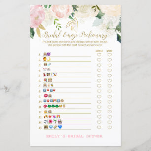 Pink Blush and Gold Bridal Shower Game PRINTED