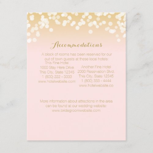 Pink Blush and Gold Sparkle Information Card