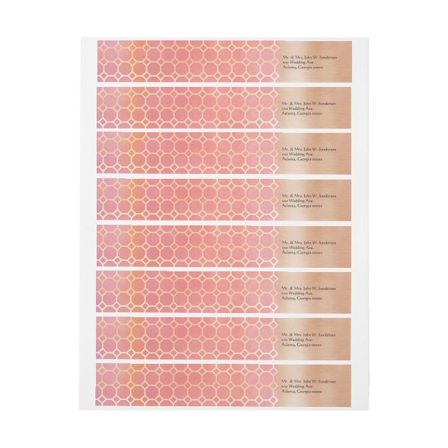 Pink Blush and Gold Wedding Address Labels (Sheet)