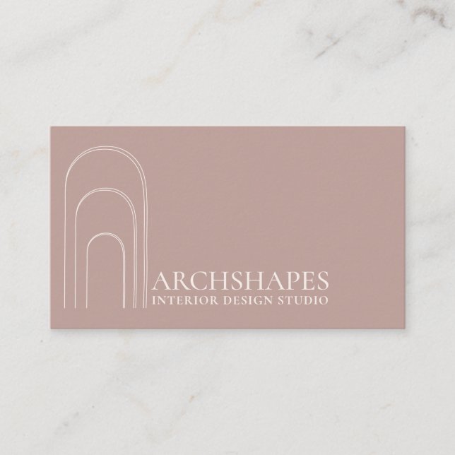Pink Blush Architecture Geometry Interior Designer Business Card (Front)