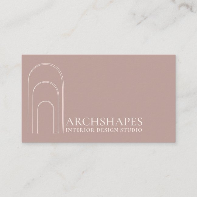 Pink Blush Architecture Geometry Interior Designer Business Card