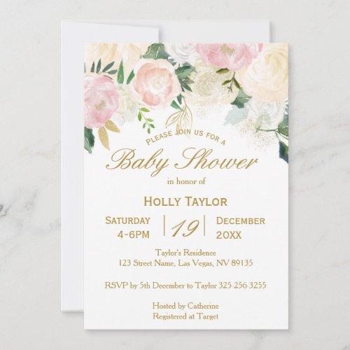 Pink Blush Baby Shower Invitation